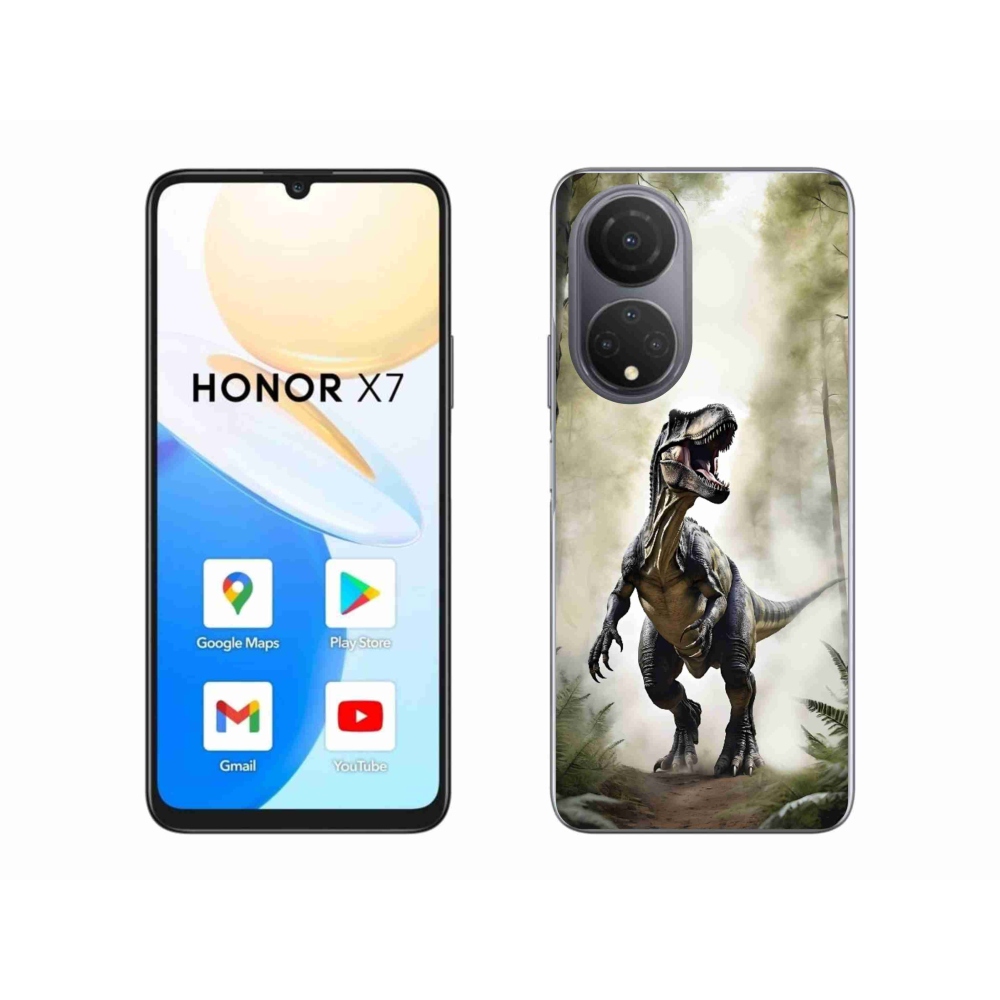 Gélový kryt mmCase na Honor X7 - naštvaný T-Rex