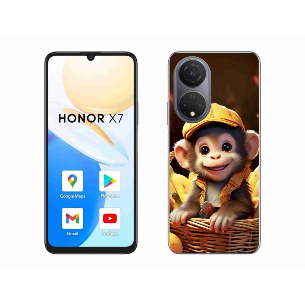 Gélový kryt mmCase na Honor X7 - opice v košíku
