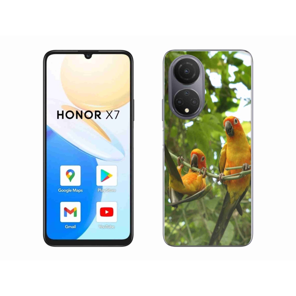 Gélový kryt mmCase na Honor X7 - papagáje aratingy