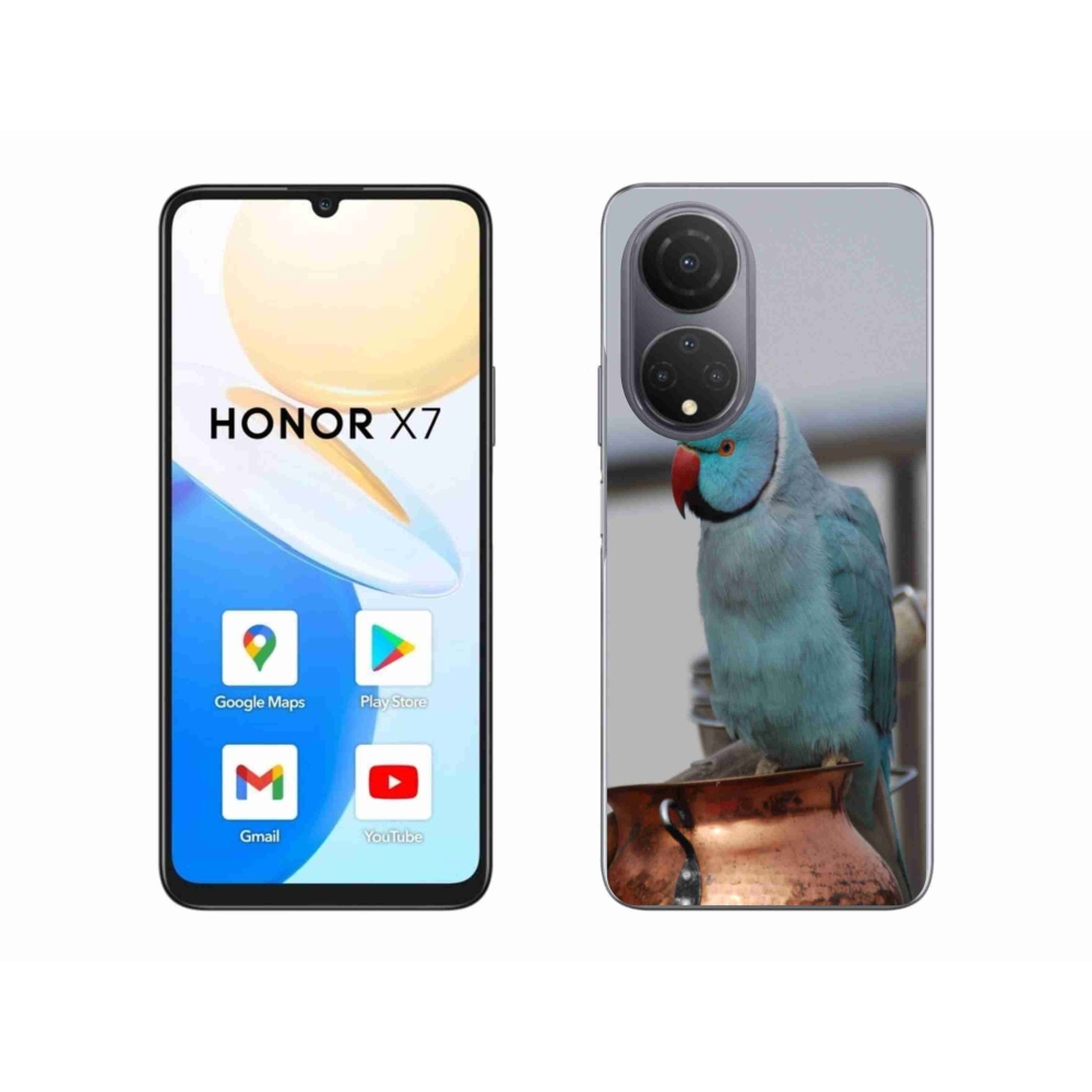Gélový kryt mmCase na Honor X7 - papagáj alexander modrý