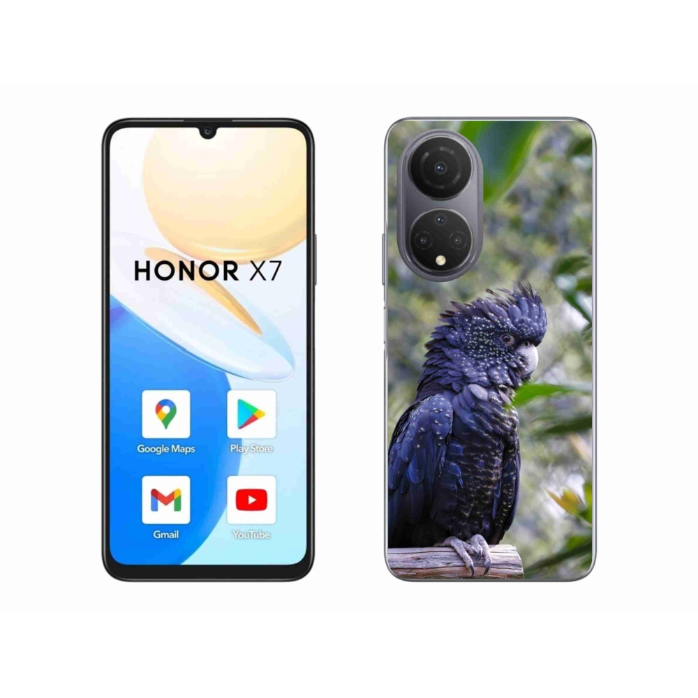Gélový kryt mmCase na Honor X7 - papagáj kakadu čierny