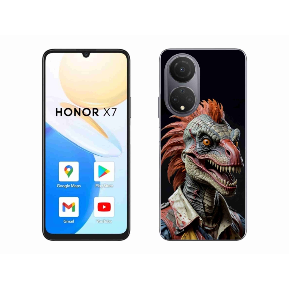 Gélový kryt mmCase na Honor X7 - punk dinosaurus