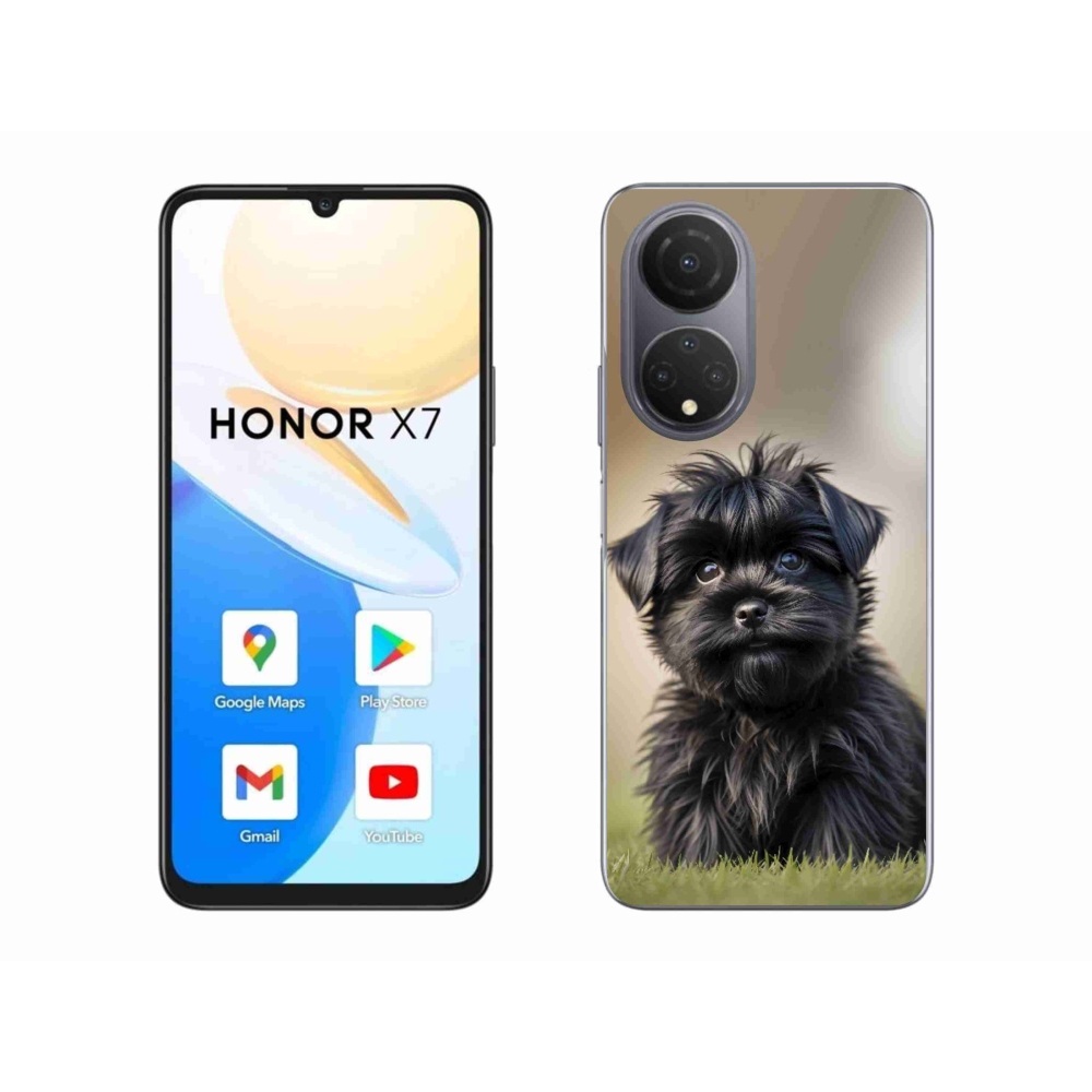 Gélový kryt mmCase na Honor X7 - roztomilý čierny psík
