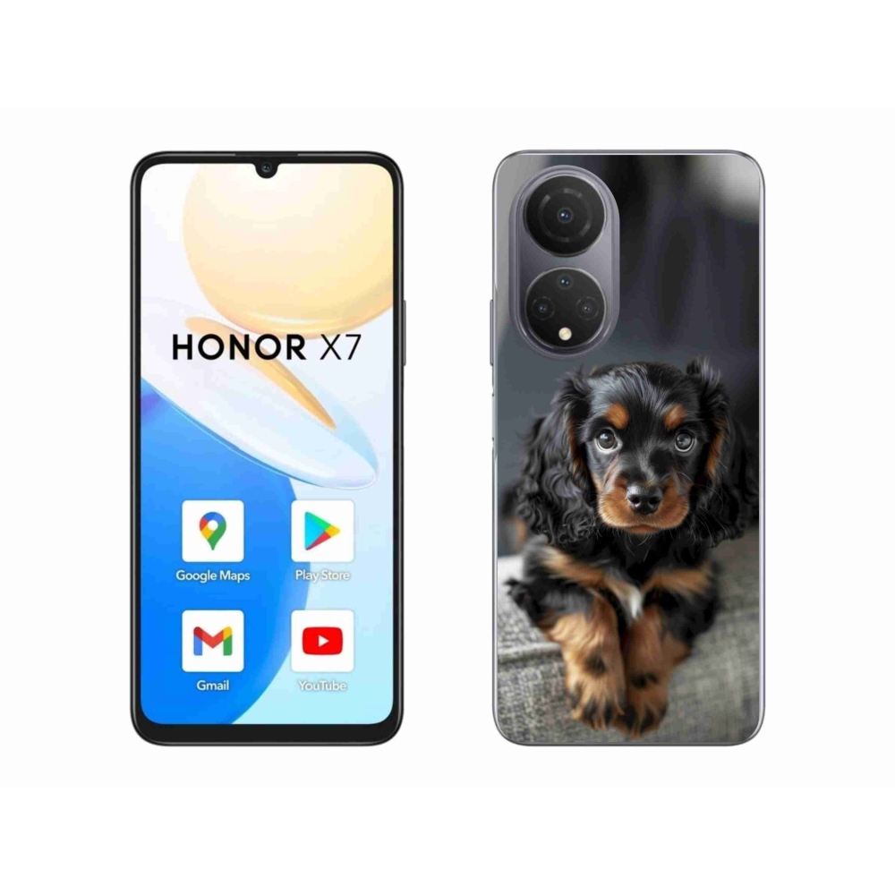 Gélový kryt mmCase na Honor X7 - roztomilý dlhosrstý jazvečík