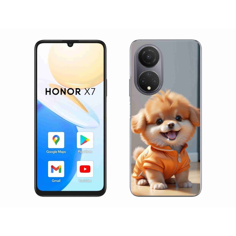 Gélový kryt mmCase na Honor X7 - roztomilý pomeranian v mikine