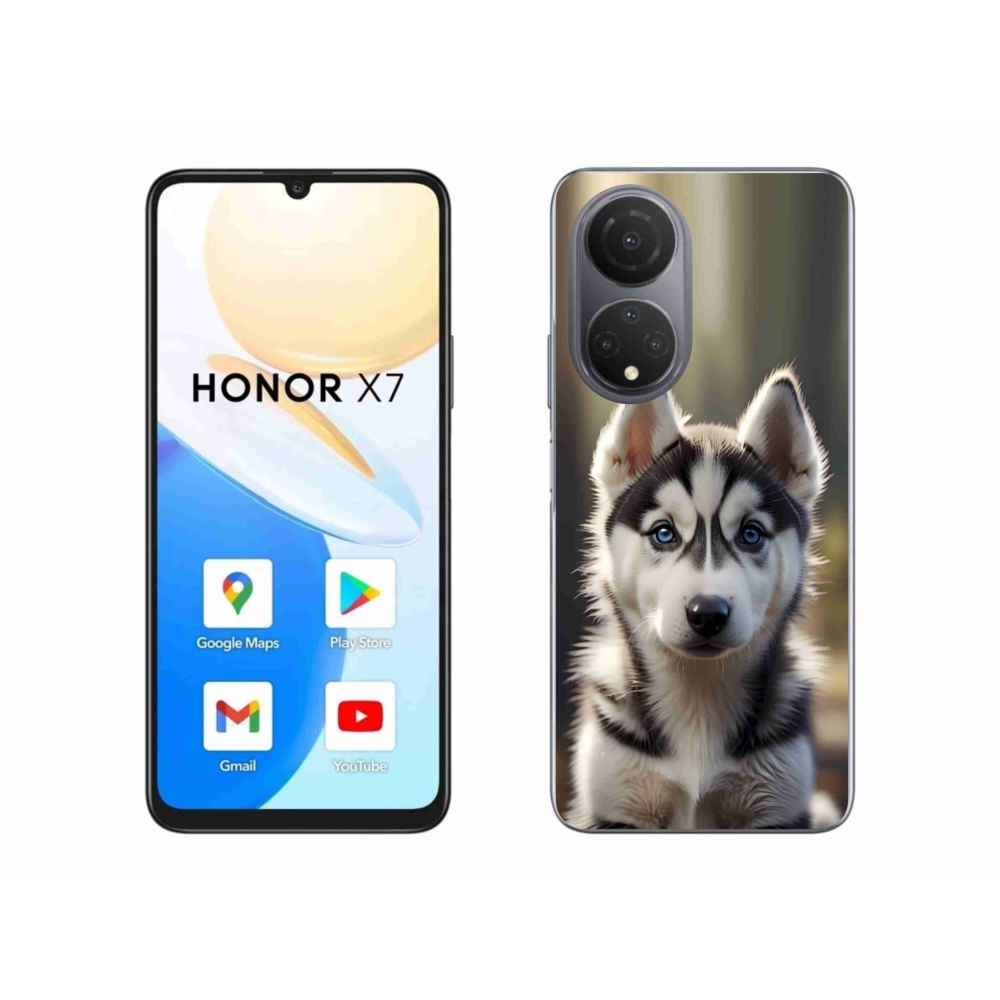 Gélový kryt mmCase na Honor X7 - roztomilý sibírsky husky