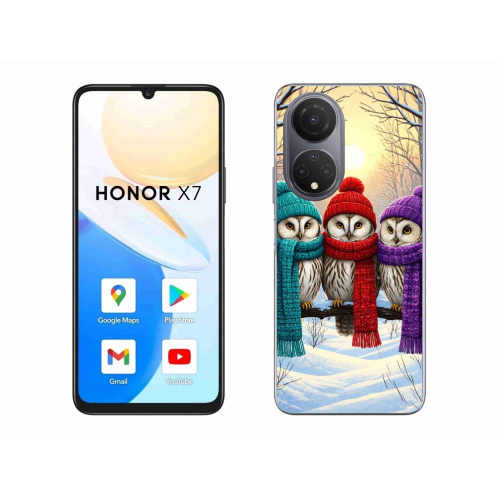 Gélový kryt mmCase na Honor X7 - soví priatelia