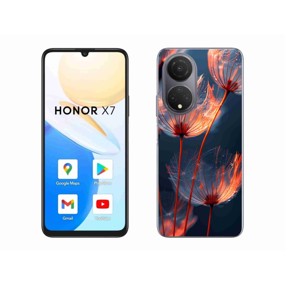 Gélový kryt mmCase na Honor X7 - svetielkujúce páperie