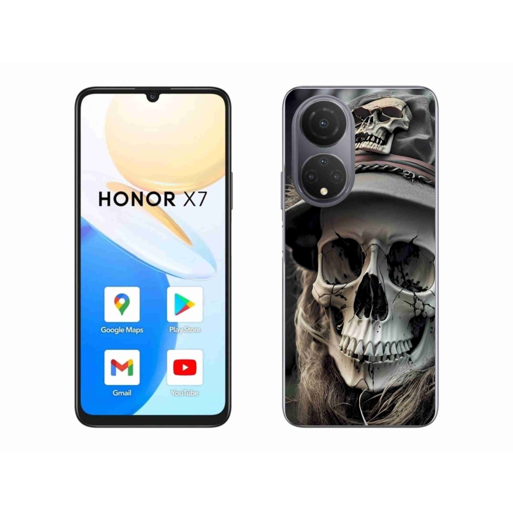 Gélový kryt mmCase na Honor X7 - temná lebka