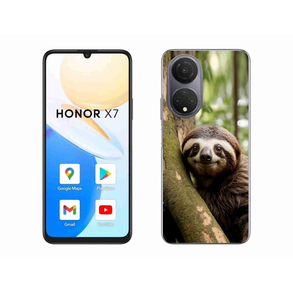 Gélový kryt mmCase na Honor X7 - usmievavý leňochod