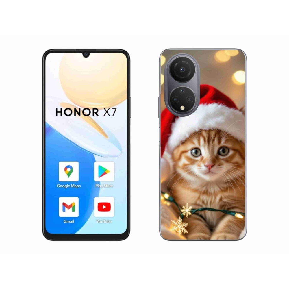 Gélový kryt mmCase na Honor X7 - vianočné mačiatko