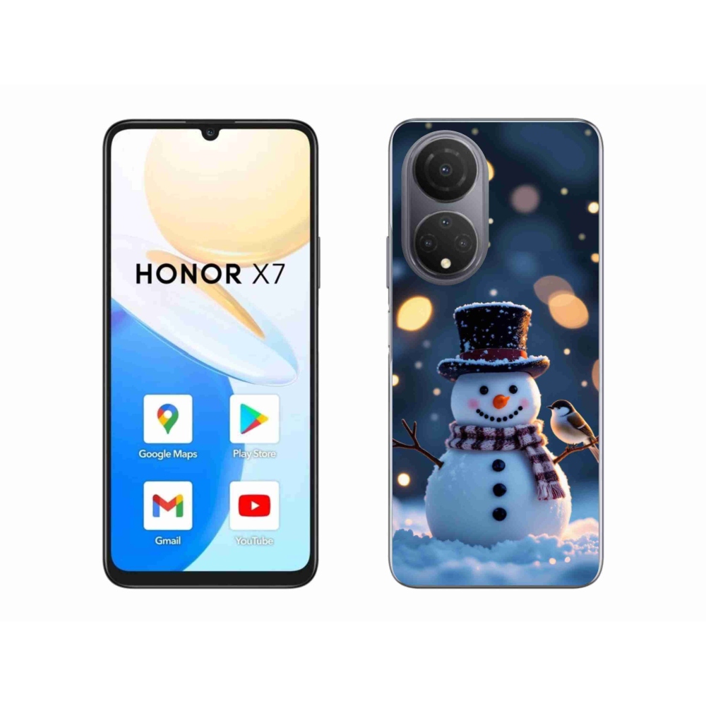 Gélový kryt mmCase na Honor X7 - vianočný snehuliak