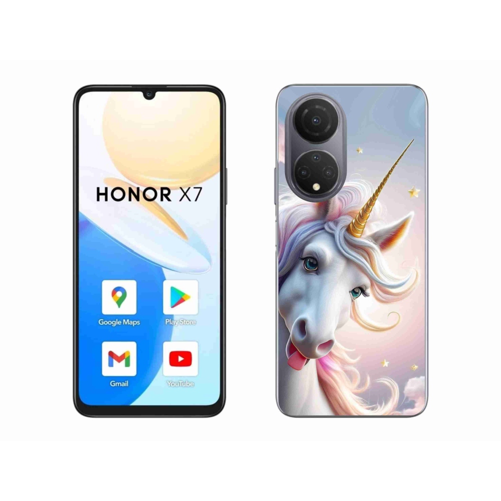 Gélový kryt mmCase na Honor X7 - veselý jednorožec