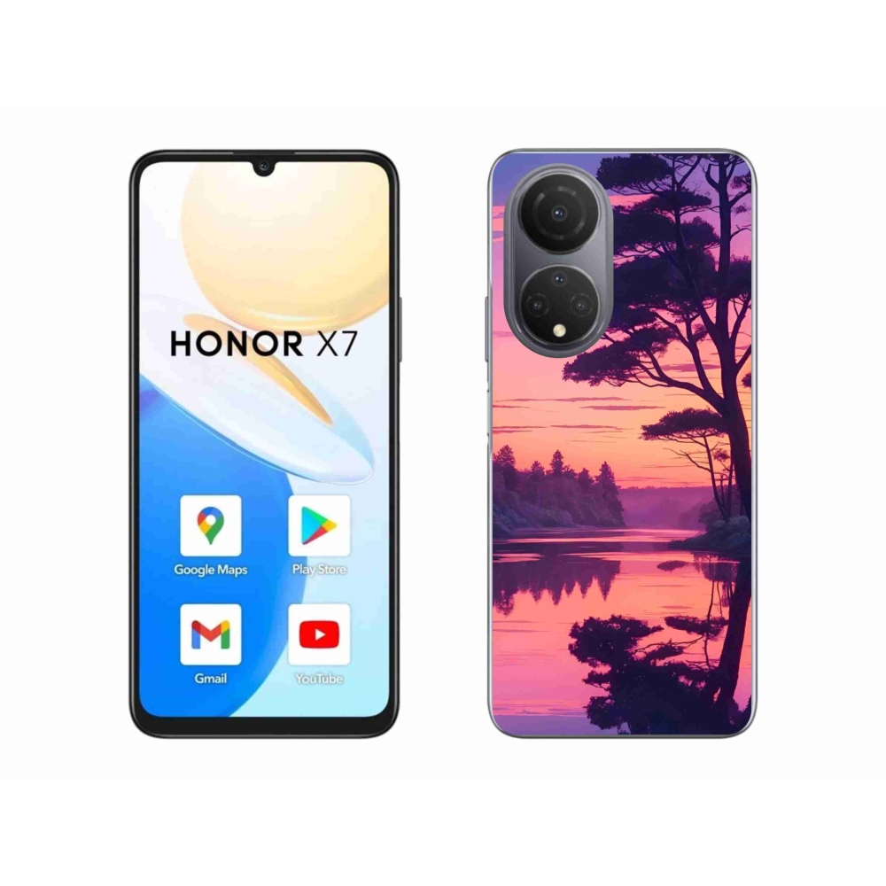 Gélový kryt mmCase na Honor X7 - západ slnka nad jazerom