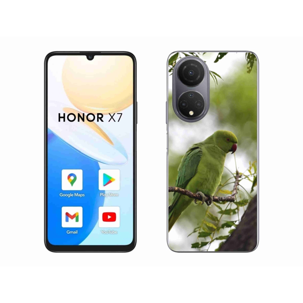 Gélový kryt mmCase na Honor X7 - zelený papagáj