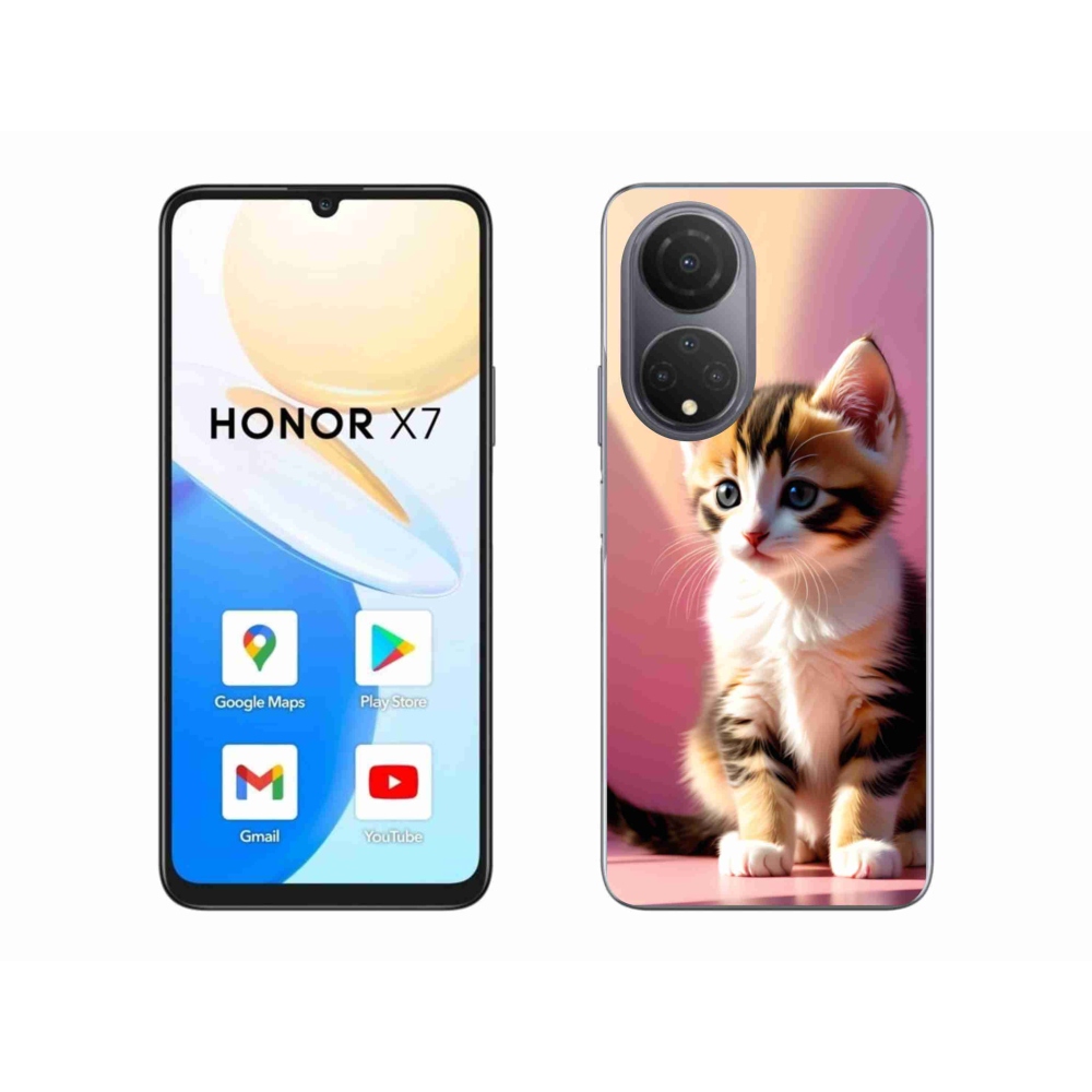 Gélový kryt mmCase na Honor X7 - zvedavé mačiatko 2
