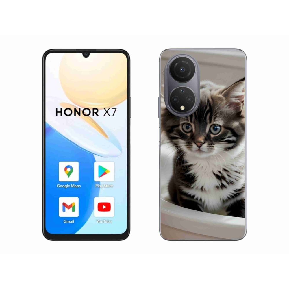 Gélový kryt mmCase na Honor X7 - zvedavé mačiatko