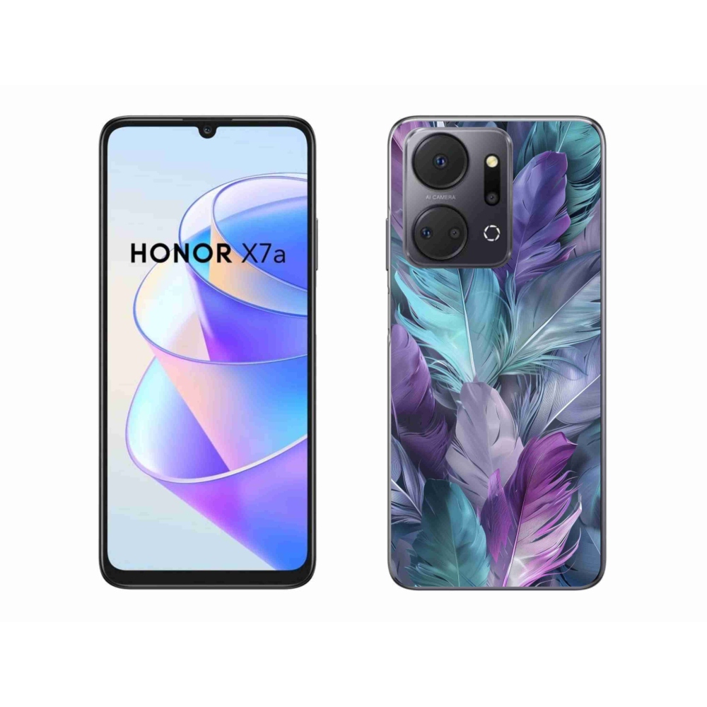 Gélový kryt mmCase na Honor X7a - farebné perie 2