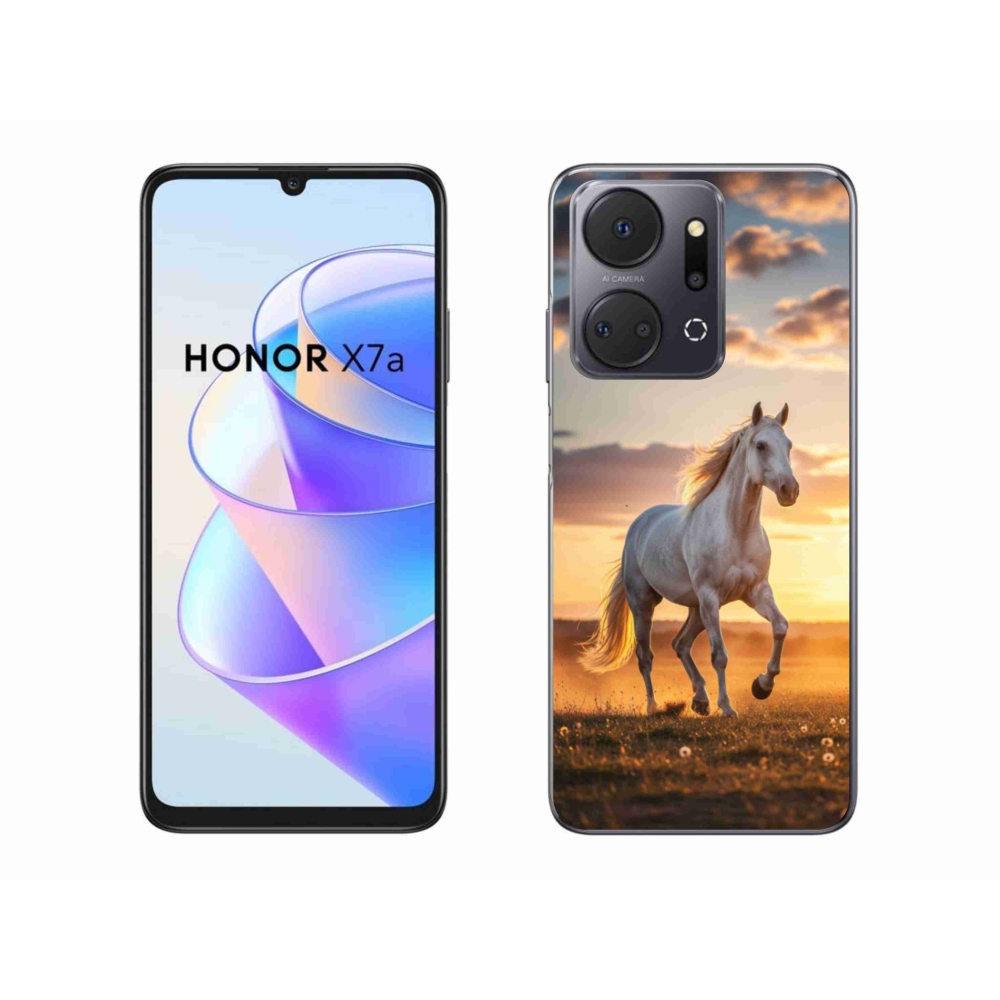 Gélový kryt mmCase na Honor X7a - bežiaci biely kôň 2