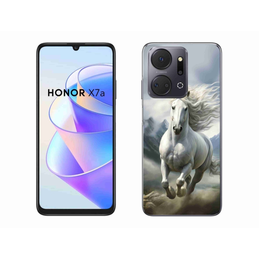 Gélový kryt mmCase na Honor X7a - bežiaci biely kôň 3