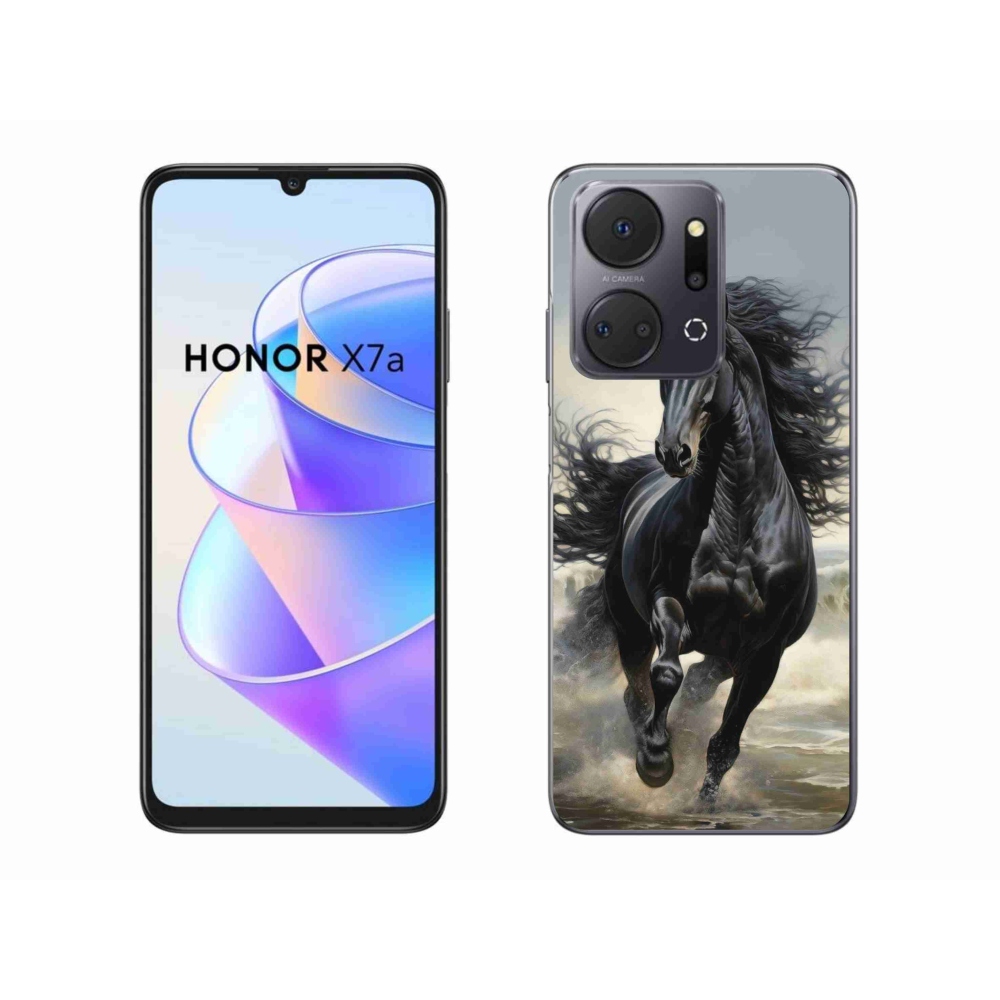 Gélový kryt mmCase na Honor X7a - bežiaci čierny kôň