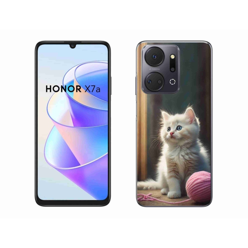 Gélový kryt mmCase na Honor X7a - biele mačiatko 2