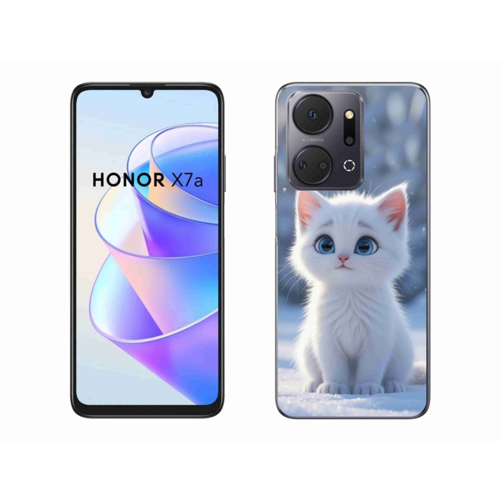 Gélový kryt mmCase na Honor X7a - biele mačiatko 3