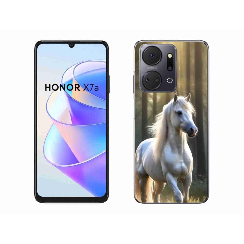 Gélový kryt mmCase na Honor X7a - biely kôň 3