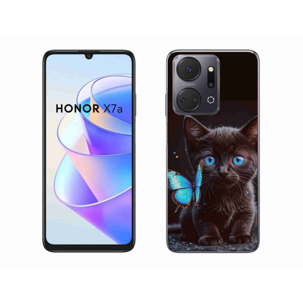 Gélový kryt mmCase na Honor X7a - čierne mačiatko 3