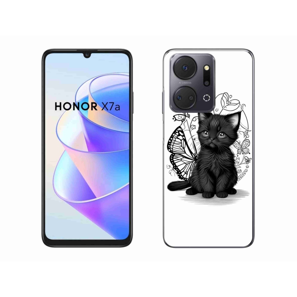 Gélový kryt mmCase na Honor X7a - čierne mačiatko