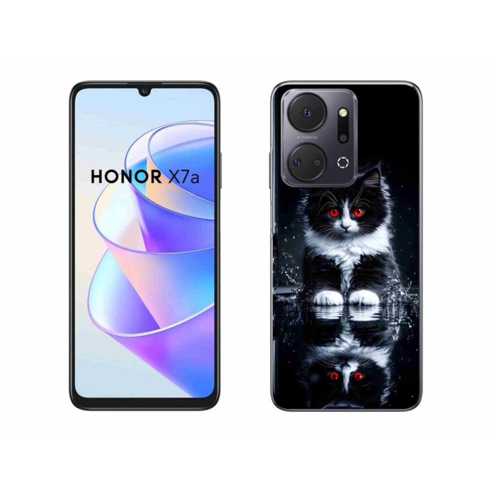 Gélový kryt mmCase na Honor X7a - čiernobiele mačiatko