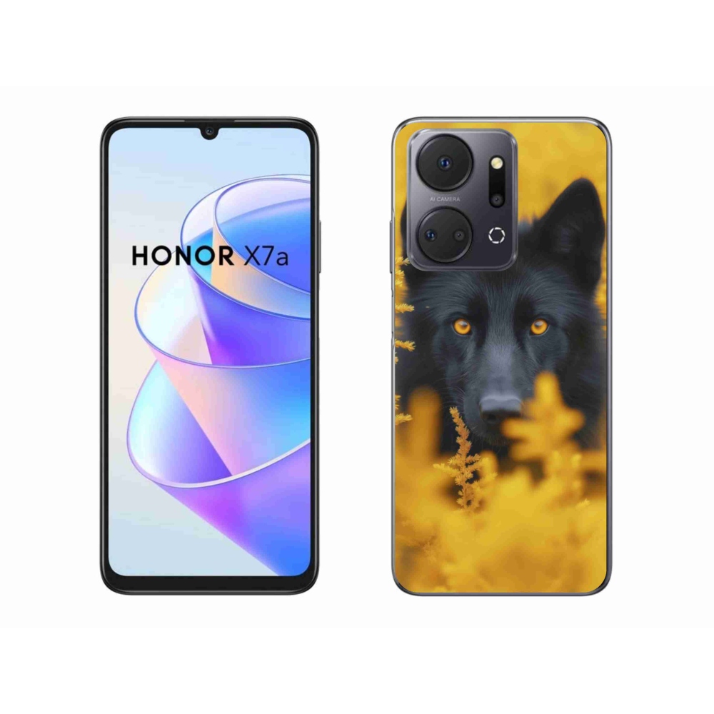 Gélový kryt mmCase na Honor X7a - čierny vlk 2