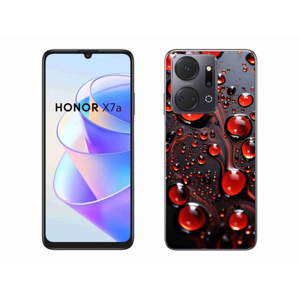 Gélový kryt mmCase na Honor X7a - červené kvapky 2