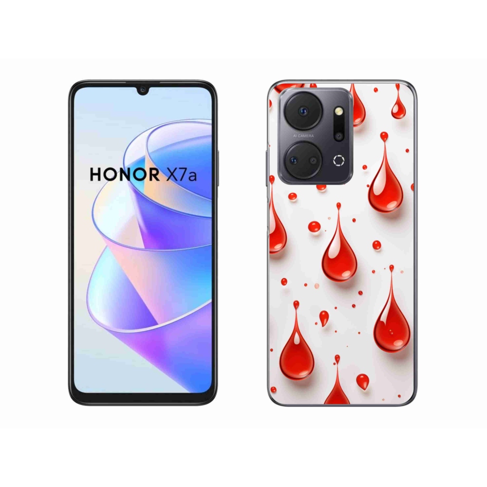 Gélový kryt mmCase na Honor X7a - červené kvapky