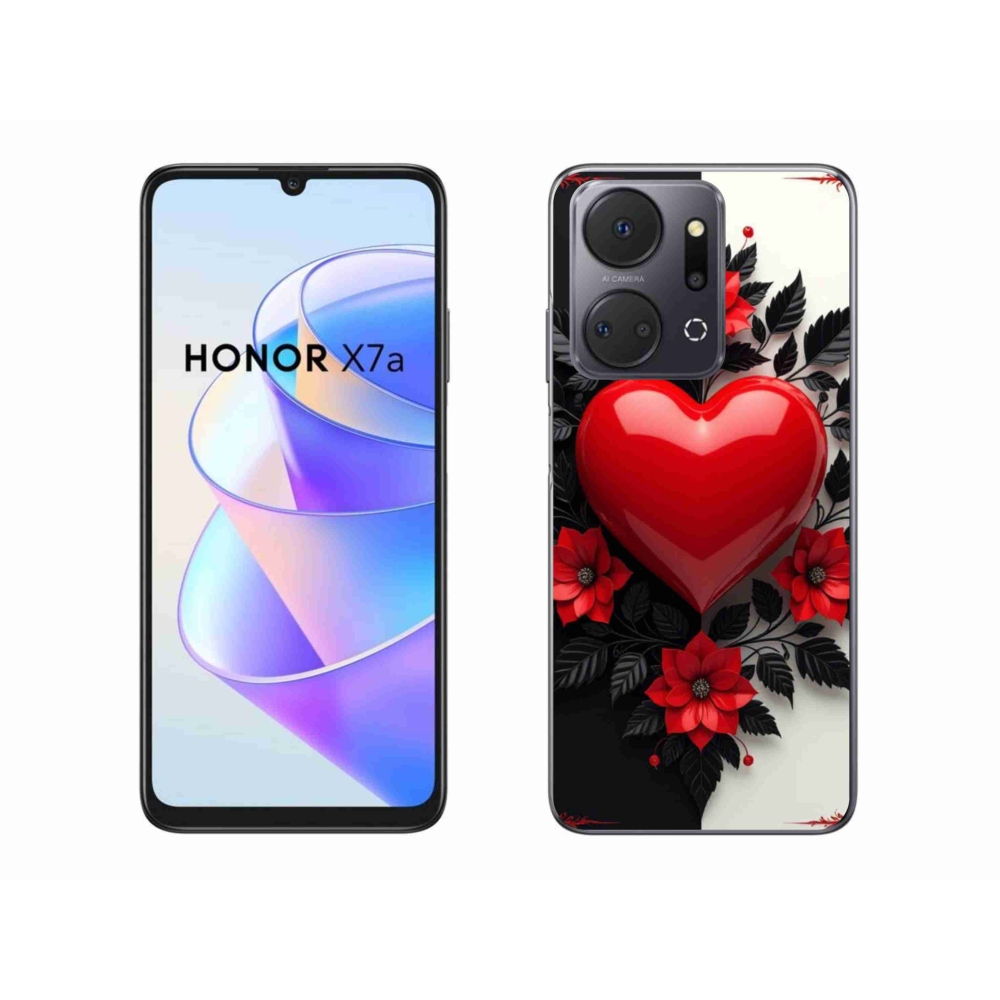Gélový kryt mmCase na Honor X7a - červené srdce
