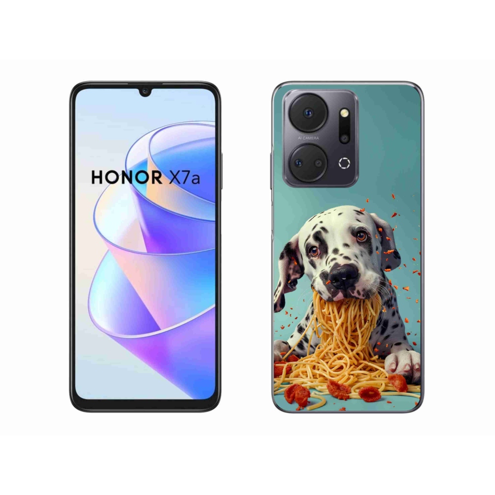 Gélový kryt mmCase na Honor X7a - dalmatín a špagety