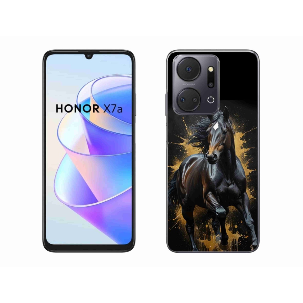 Gélový kryt mmCase na Honor X7a - elegantný čierny žrebec