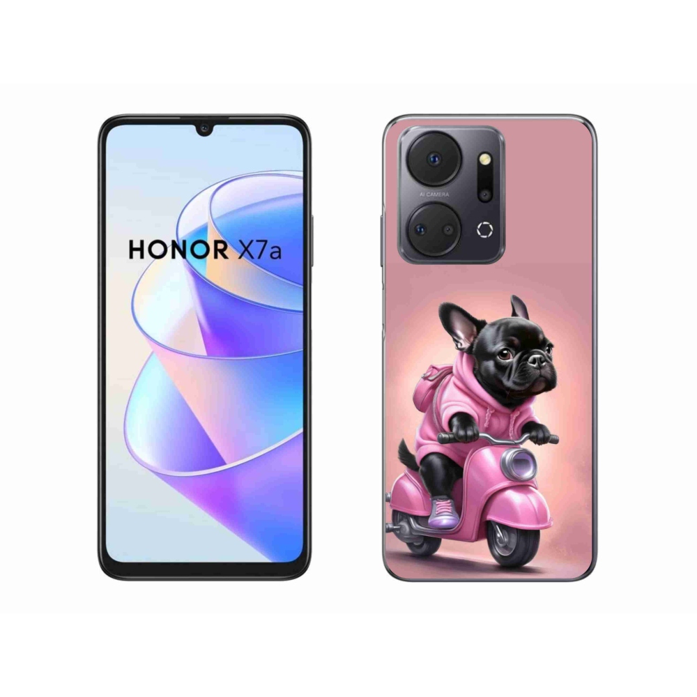 Gélový kryt mmCase na Honor X7a - francúzsky buldoček na skútri