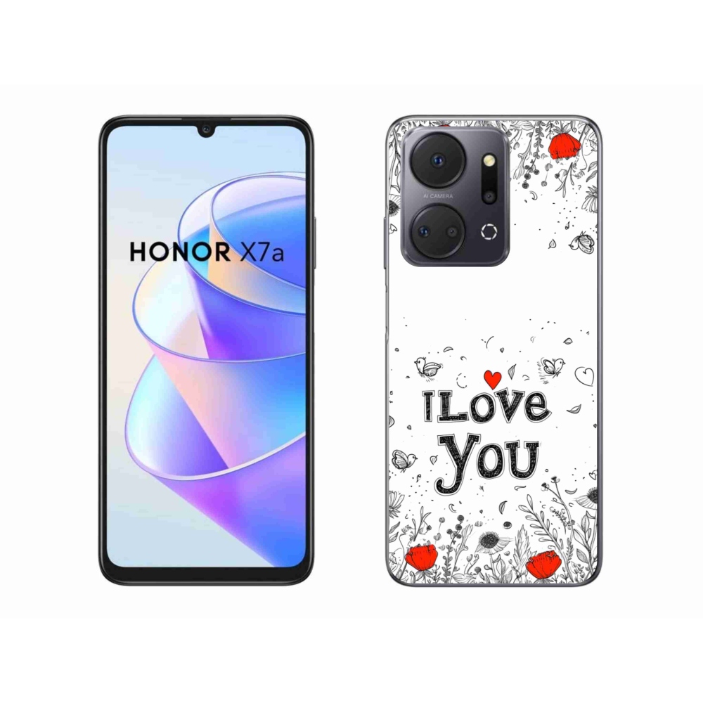 Gélový kryt mmCase na Honor X7a - I love you biele pozadie