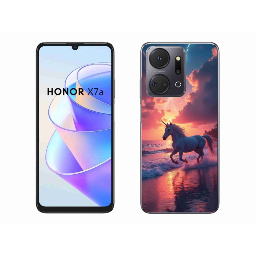 Gélový kryt mmCase na Honor X7a - jednorožec na pláži