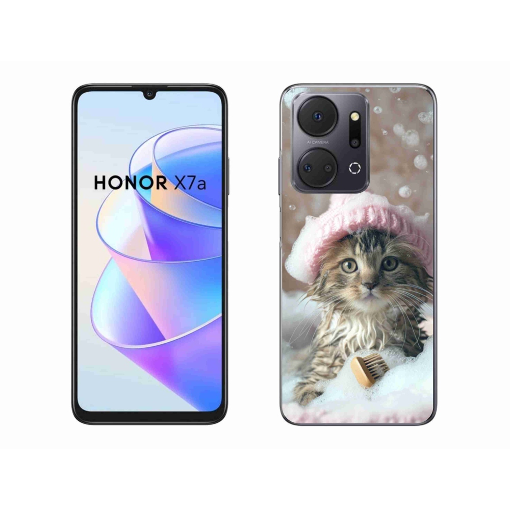 Gélový kryt mmCase na Honor X7a - mačiatko a kúpeľ