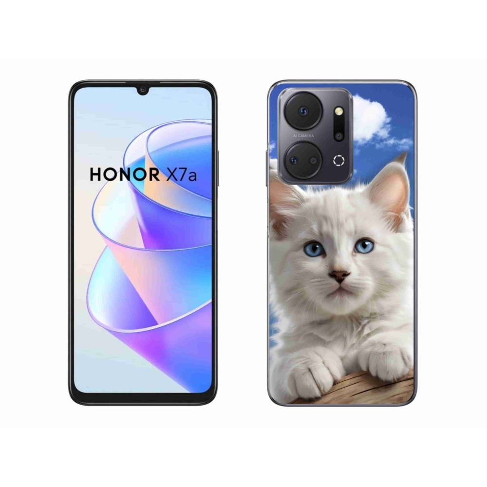Gélový kryt mmCase na Honor X7a - mačiatko a oblaky