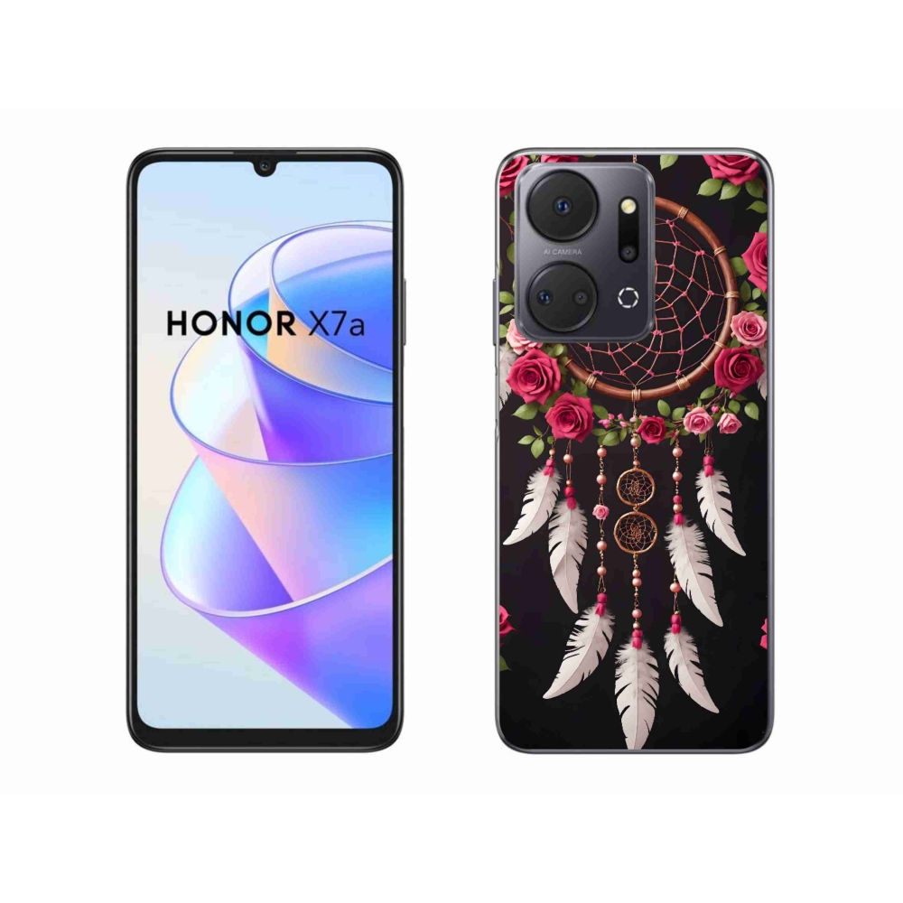 Gélový kryt mmCase na Honor X7a - lapač snov s ružami