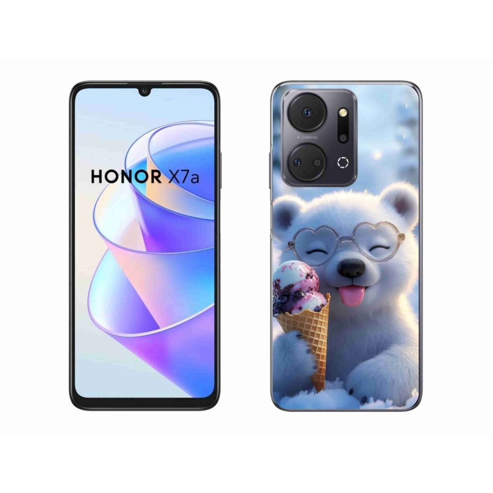 Gélový kryt mmCase na Honor X7a - medvedík so zmrzlinou