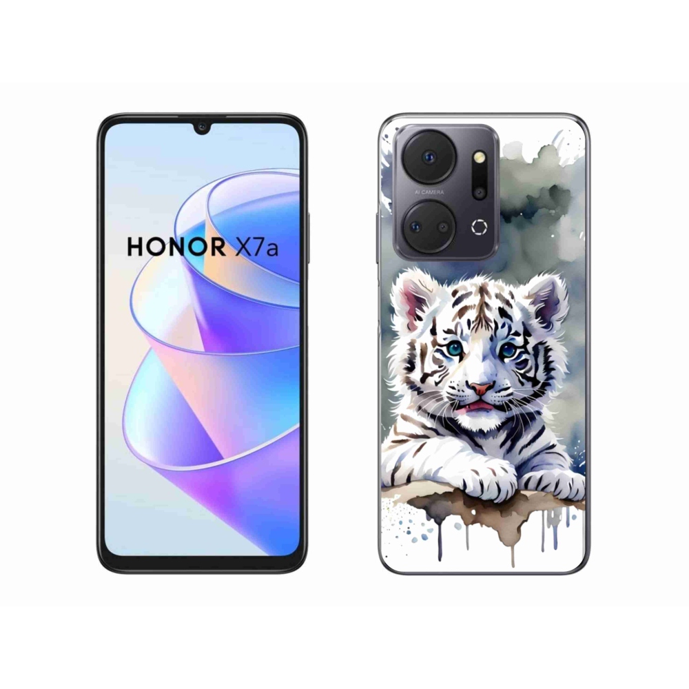 Gélový kryt mmCase na Honor X7a - mláďa bieleho tigra