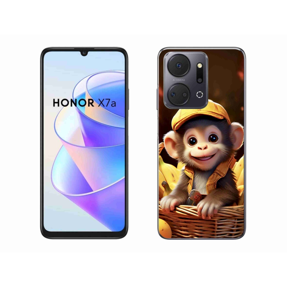Gélový kryt mmCase na Honor X7a - opice v košíku