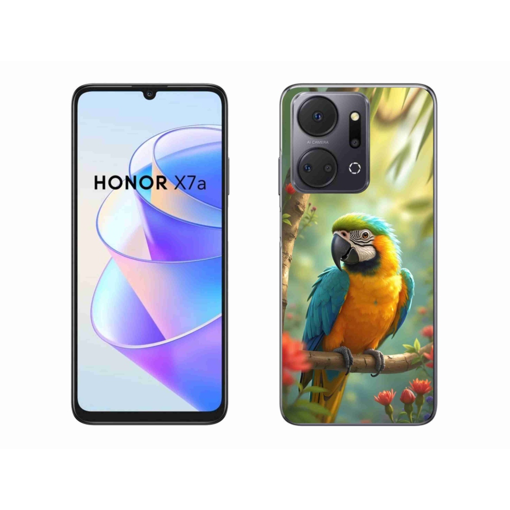 Gélový kryt mmCase na Honor X7a - papagáj ara modrožltá