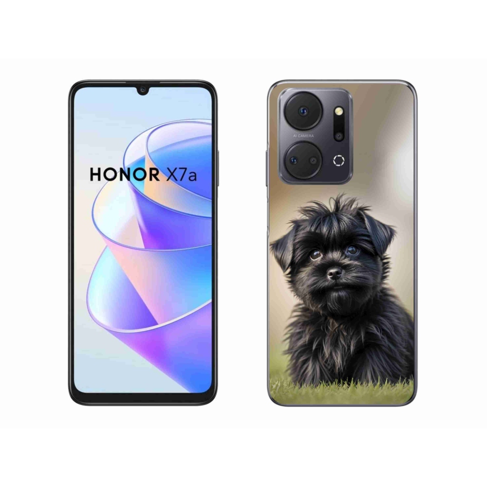 Gélový kryt mmCase na Honor X7a - roztomilý čierny psík