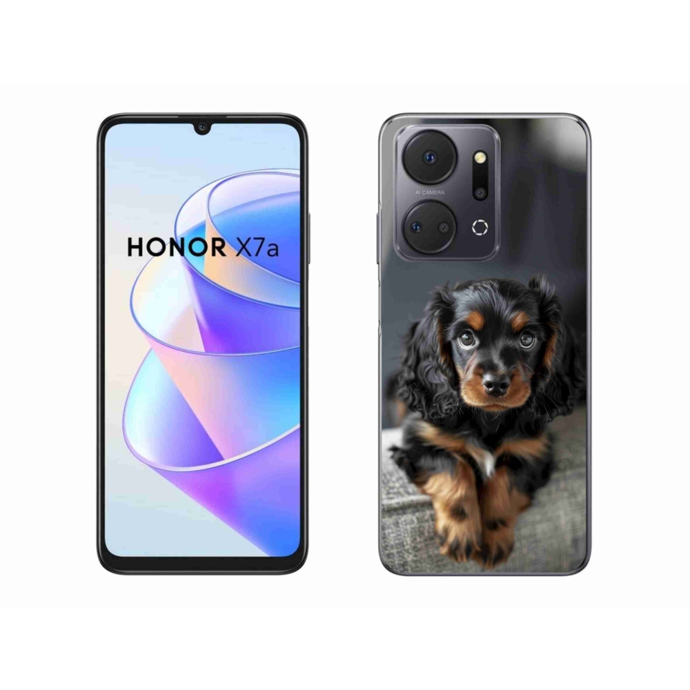Gélový kryt mmCase na Honor X7a - roztomilý dlhosrstý jazvečík
