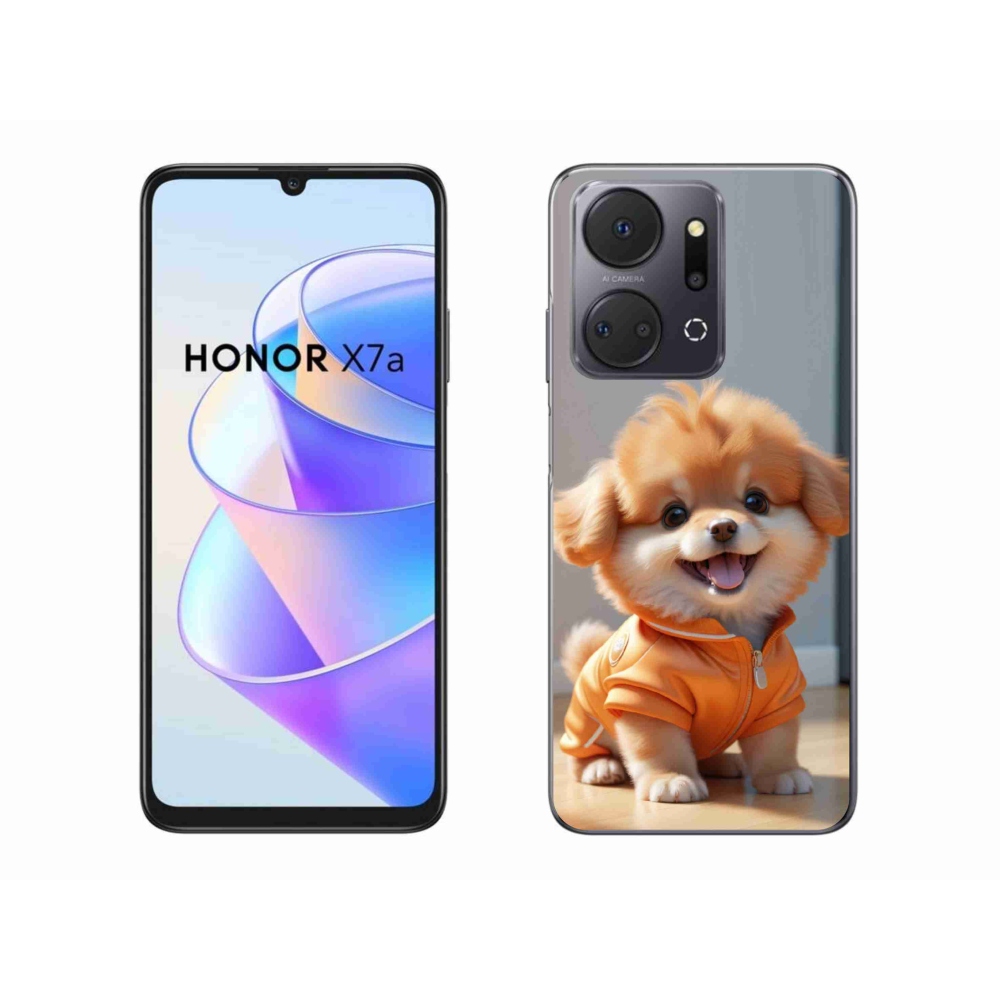 Gélový kryt mmCase na Honor X7a - roztomilý pomeranian v mikine